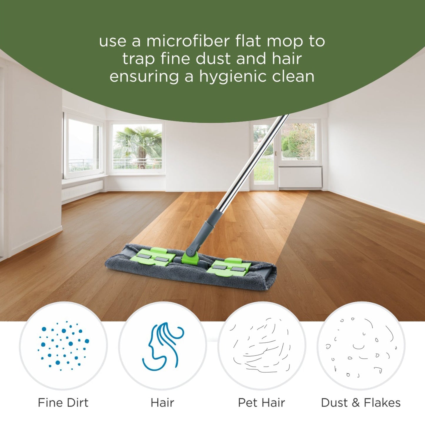 Multipurpose Wet and Dry Cleaning Microfiber Flat MOP Floor Cleaning Mop with , 360 Degree Rotating Head and Telescopic Handle Steel Rod Long Handle Dry Mops, Standard (1 Piece, Multi-Colour) - Springkart 