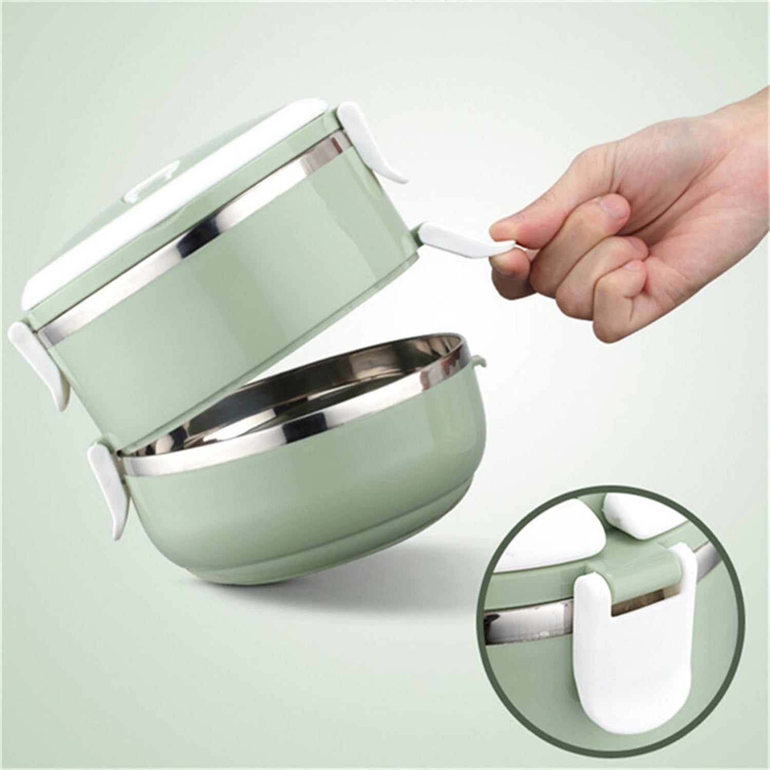 Multi Layer Stainless Steel Hot Lunch Box (2 Layer) - Springkart 