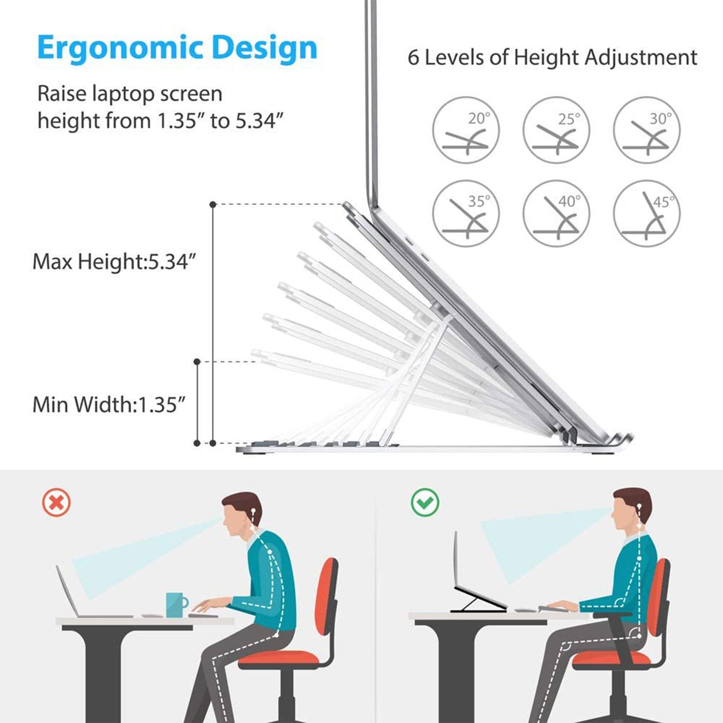 Foldable & Adjustable Portable Laptop Stand for laptops - Springkart 