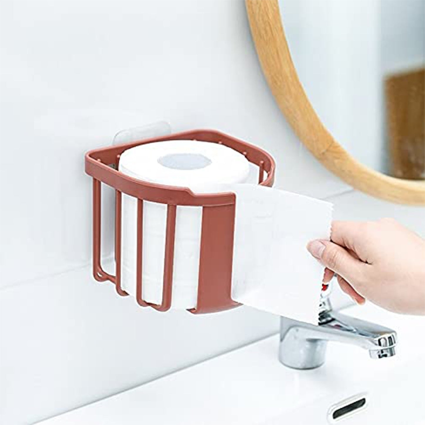 Modern toilet roll holder suitable for bathroom and kitchen.