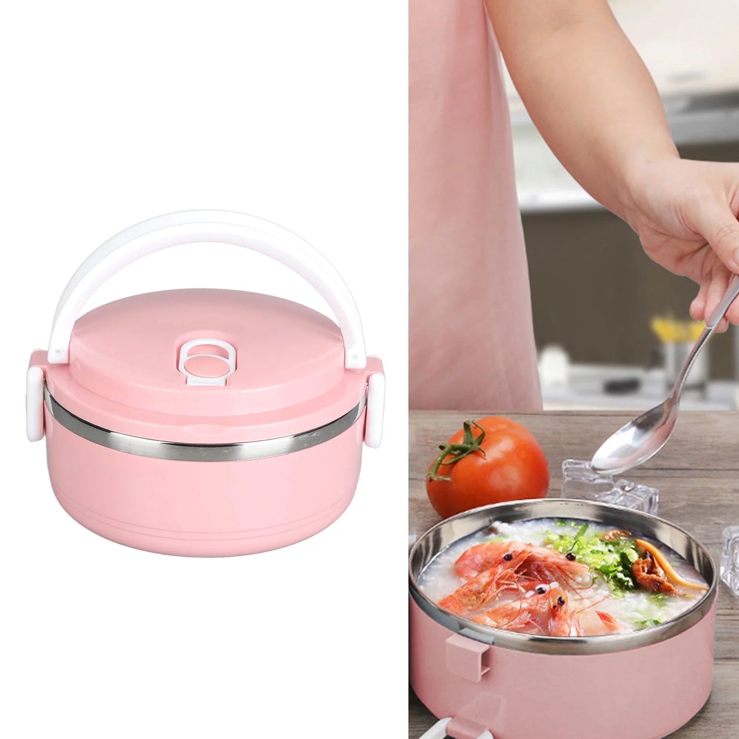 Multi Layer Stainless Steel Hot Lunch Box (1 Layer) - Springkart 