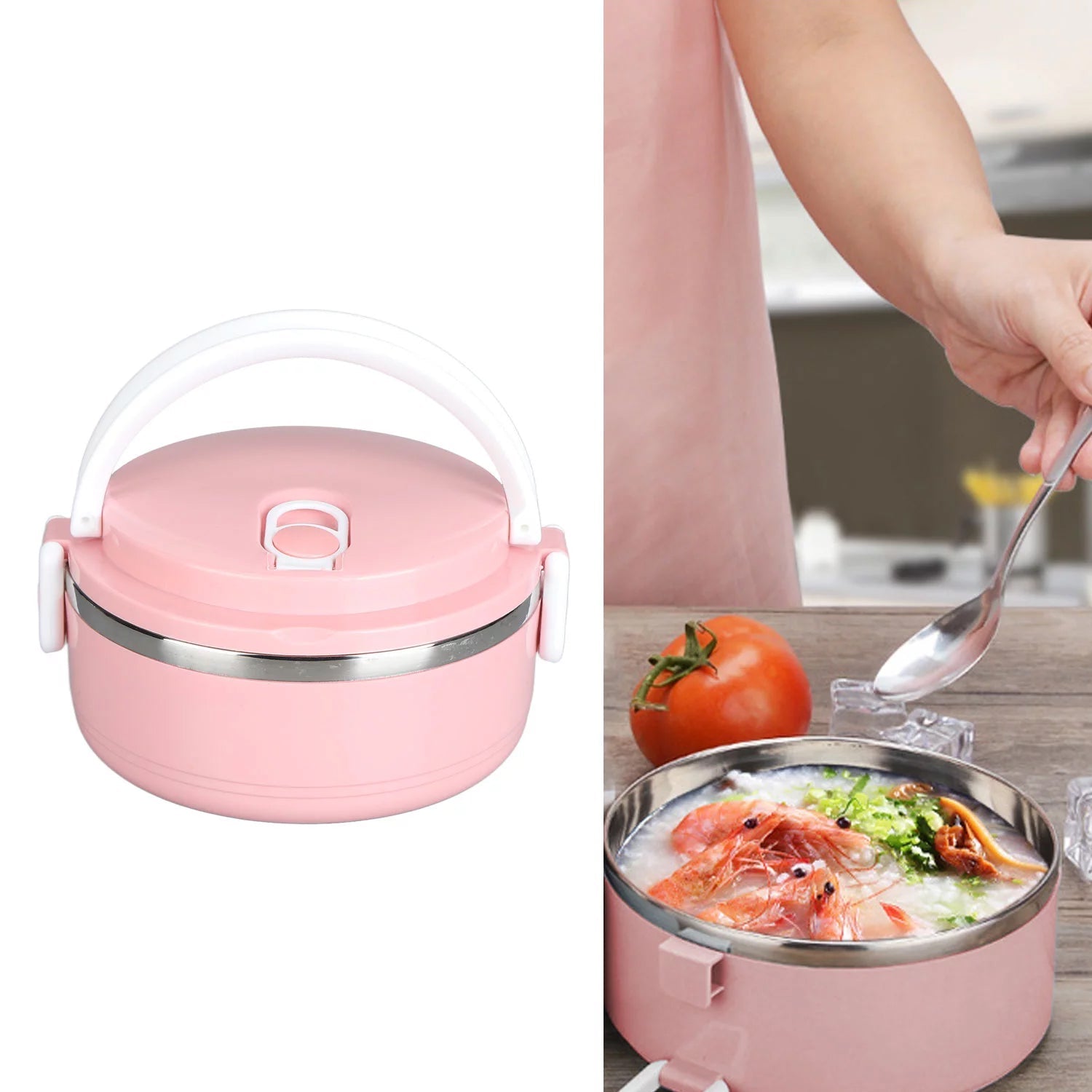 Multi Layer Stainless Steel Hot Lunch Box (1 Layer) - Springkart 
