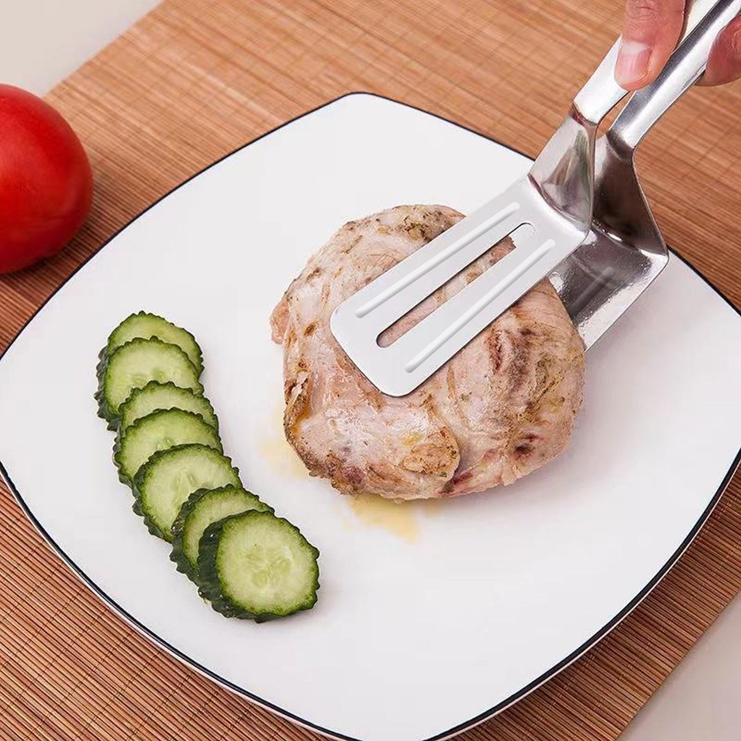 MULTIFUNCTION COOKING SERVING TURNER FRYING FOOD TONG. STAINLESS STEEL STEAK CLIP CLAMP BBQ KITCHEN TONG. - Springkart 