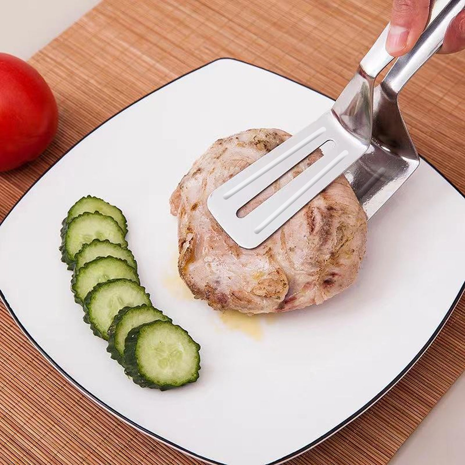 MULTIFUNCTION COOKING SERVING TURNER FRYING FOOD TONG. STAINLESS STEEL STEAK CLIP CLAMP BBQ KITCHEN TONG. - Springkart 