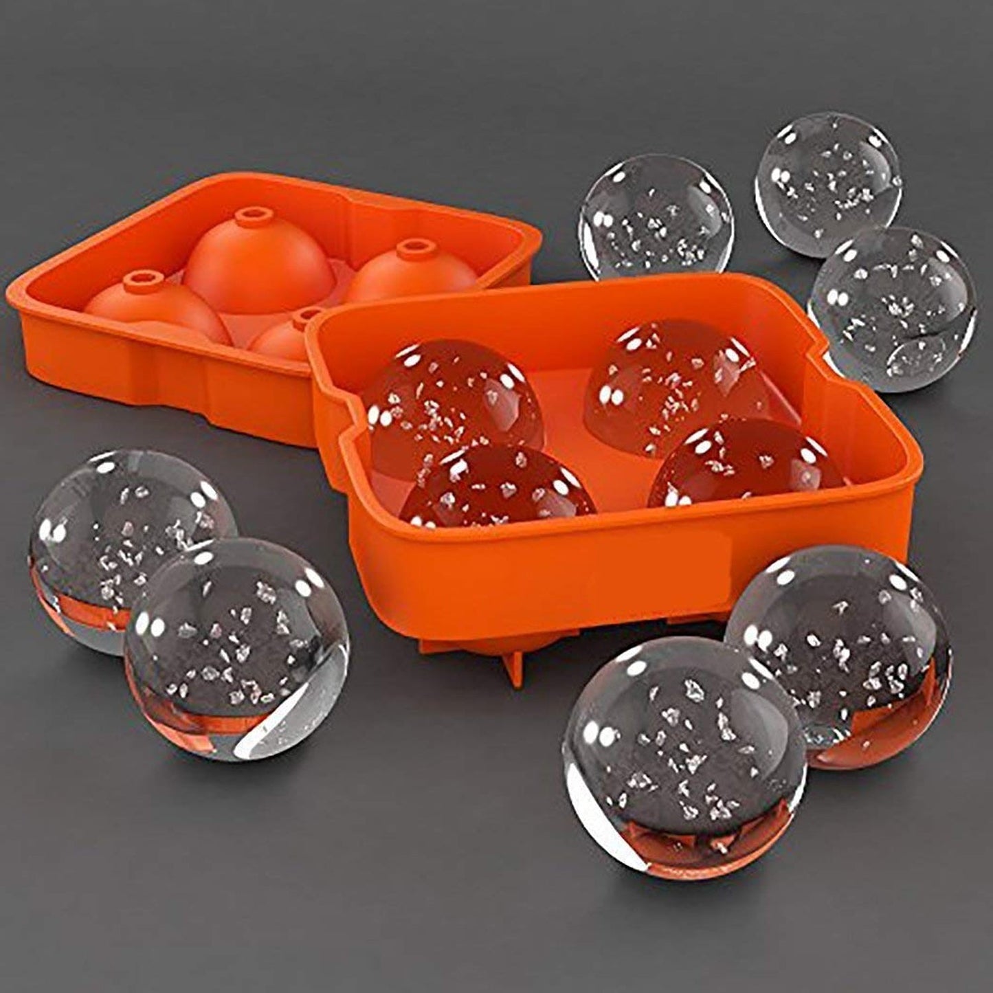 Ice Trays for Freezer Whiskey Ice Cube Plastic Ball Maker Mold Sphere Mould 4 Holes New Ice Balls Party Brick Round Tray Bar Tool ice for Whiskey - Springkart 