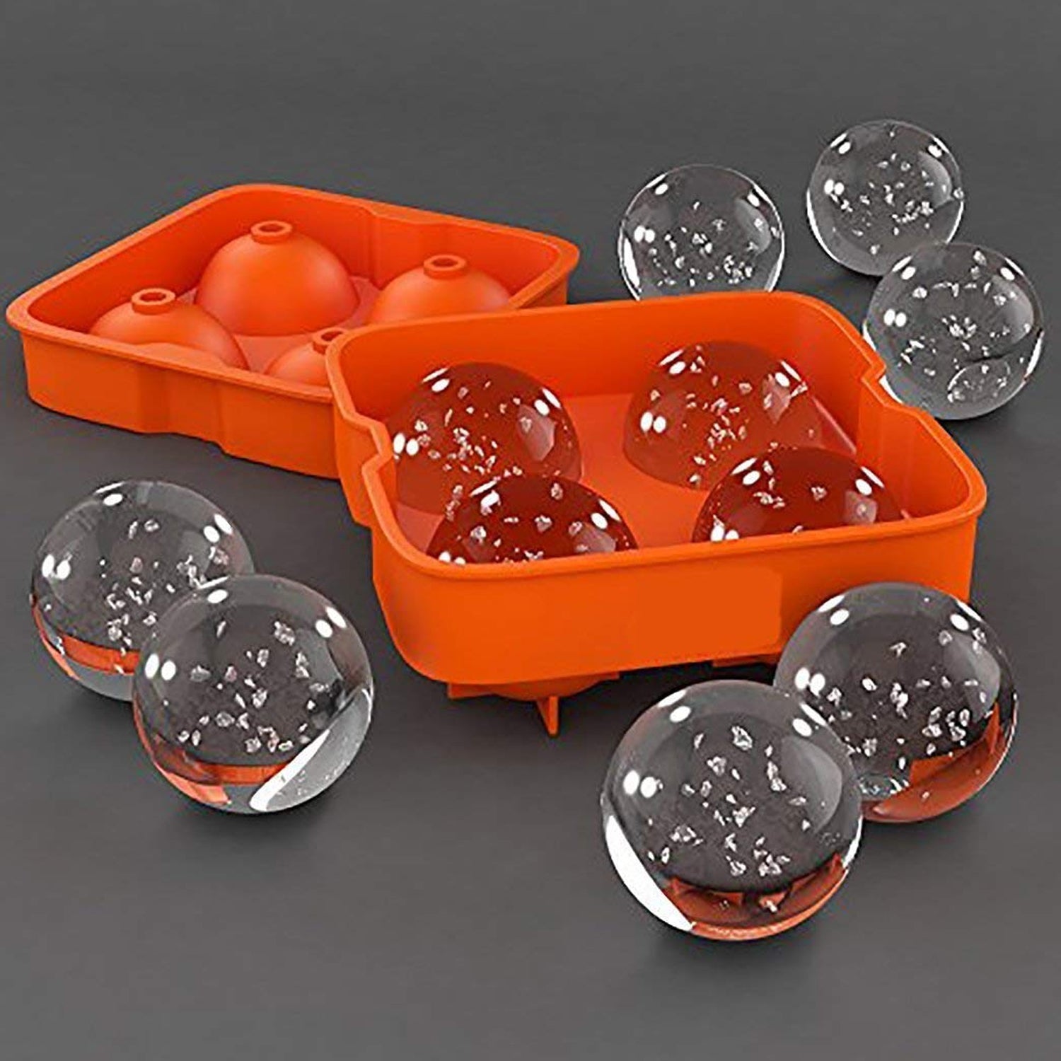 Ice Trays for Freezer Whiskey Ice Cube Plastic Ball Maker Mold Sphere Mould 4 Holes New Ice Balls Party Brick Round Tray Bar Tool ice for Whiskey - Springkart 