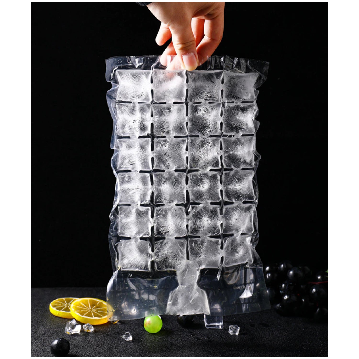 Disposable Ice Cube Bags, Stackable Easy Release Ice Cube Mold Trays Self-Seal Freezing Maker,Cold Ice Pack Cooler Bag for Cocktail Food Wine - Springkart 