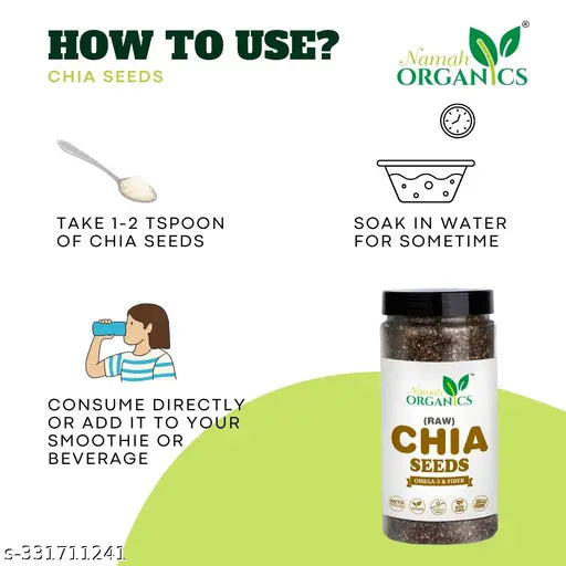 Raw chia seeds for Weight Loss ,High in Calcium Good Source of omg-3 (250gm) - Springkart 