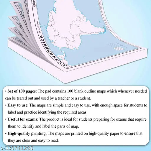 100 SOUTH AMERICA POLITICAL OUTLINE MAP FOR SCHOOL