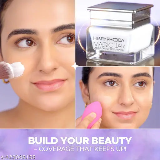 Hilary Rhoda Magic Jar Colour Changing Foundation | Buildable Coverage | Long Lasting & Weightless Formula | Crease-free Foundation | Cruelty-Free | Satin Finish | 30g