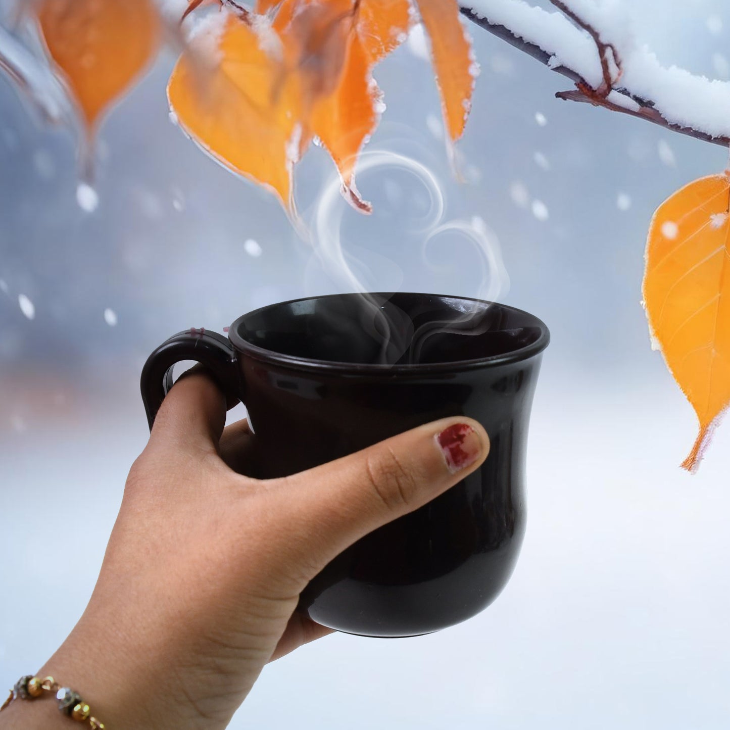 Premium Plastic Coffee Tea Cups Mug With Handle (1 Pc With Color Box Mix Color) - Springkart 