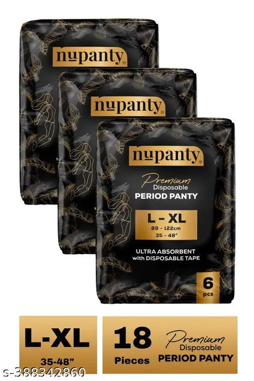 Nupanty Premium Ultra Absorbent Disposable Period Panty (L-XL) | 18 Pieces