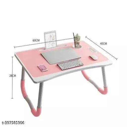 Foldable Wooden Mini Laptop Table for Bed, Study Table with Drawer, Tablet/Mobile Holder for Kids & Adults