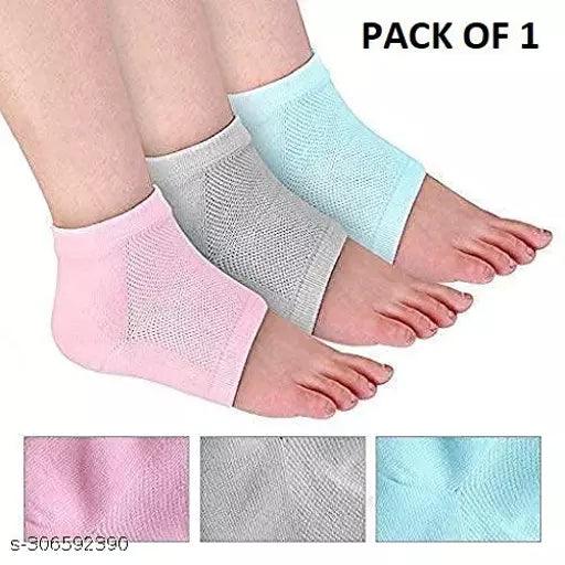 Heel Pain Relief Silicone Gel Pad Heel Protector Socks with Spa Botanical for Men and Women - Springkart 