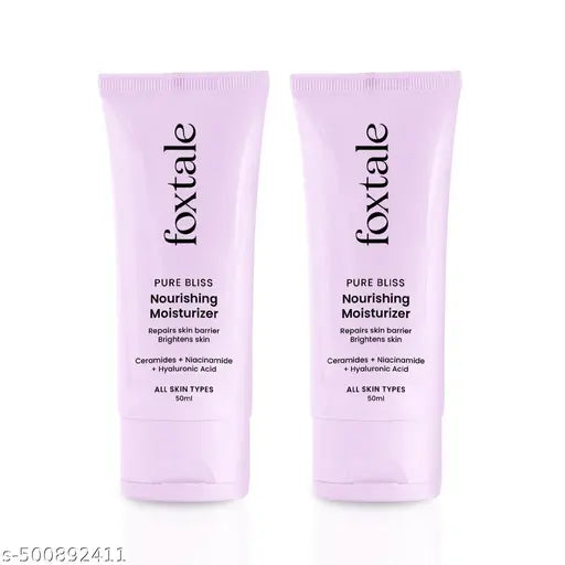 Foxtale Nourishing Face Moisturizer - (Pack of 2) with Niacinamide for 100 Hr Hydration, Lightweight & Non-Sticky