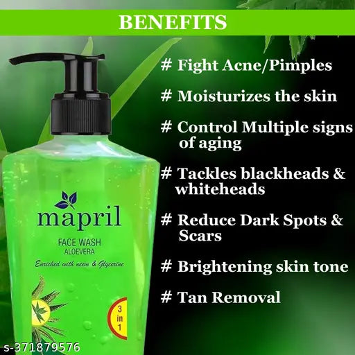 Neem & Aloe vera Skin Lightening & Tan Removal Face Wash for Soft Smooth Healthy Hydrating Skin,,(250ml Each, Pack of 2) - Springkart 