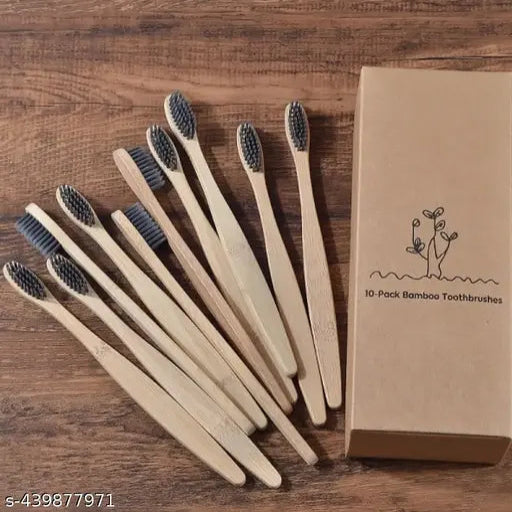 10 pcs pack of bamboo tooth brush