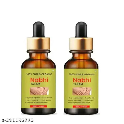 100% Pure & Organic Nabhi Tailam Belly Button Oil For Healthy Hair & For Glowing Skin (30ml) Pack of 2 - Springkart 