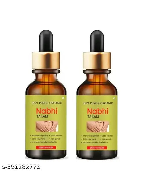 100% Pure & Organic Nabhi Tailam Belly Button Oil For Healthy Hair & For Glowing Skin (30ml) Pack of 2 - Springkart 