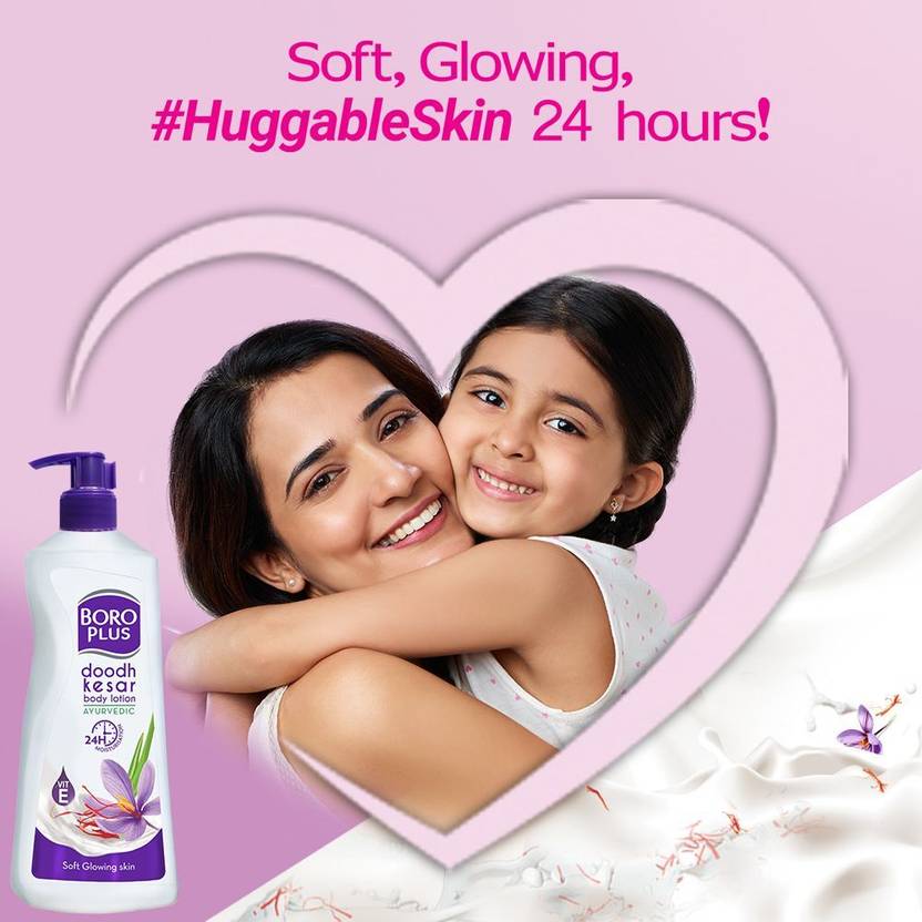 BOROPLUS Doodh Kesar Body Lotion | 24 hrs Moisturisation | For Soft Glowing Skin |  (400 ml)