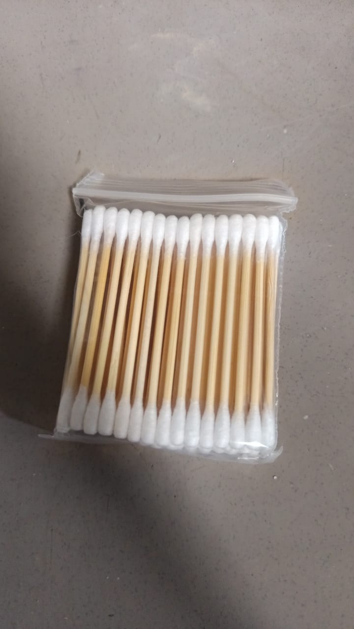 Cotton Swabs Bamboo with Wooden Handles for Makeup Clean Care Ear Cleaning Wound Care Cosmetic Tool Double Head Biodegradable Eco Friendly (pack of 20) - Springkart 