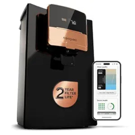 Aquaguard Ritz Pro RO+UV+Copper Water Purifier I Stainless Steel Tank | 2 year filter life | SMART Purifier | TDS Display | Filter Life & Water In take Tracker | With Mega Sediment filter