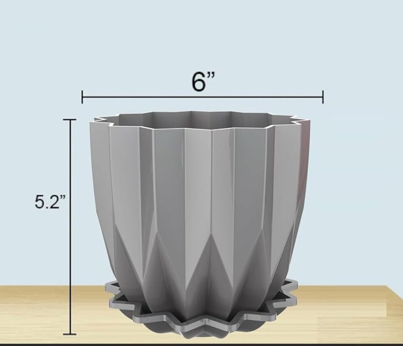 Crystal Flower Pot With Drain Plate (Set Of 5)