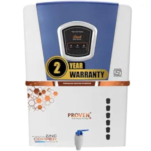 Proven Jupiter RO Water Purifier | No Service Needed for 2 Years | RO+UV+UF+TDS | Zinc, Copper, Alkaline | 12L Storage | For Borewell & Hard Water | ISI Certified | Free Pre-Filter