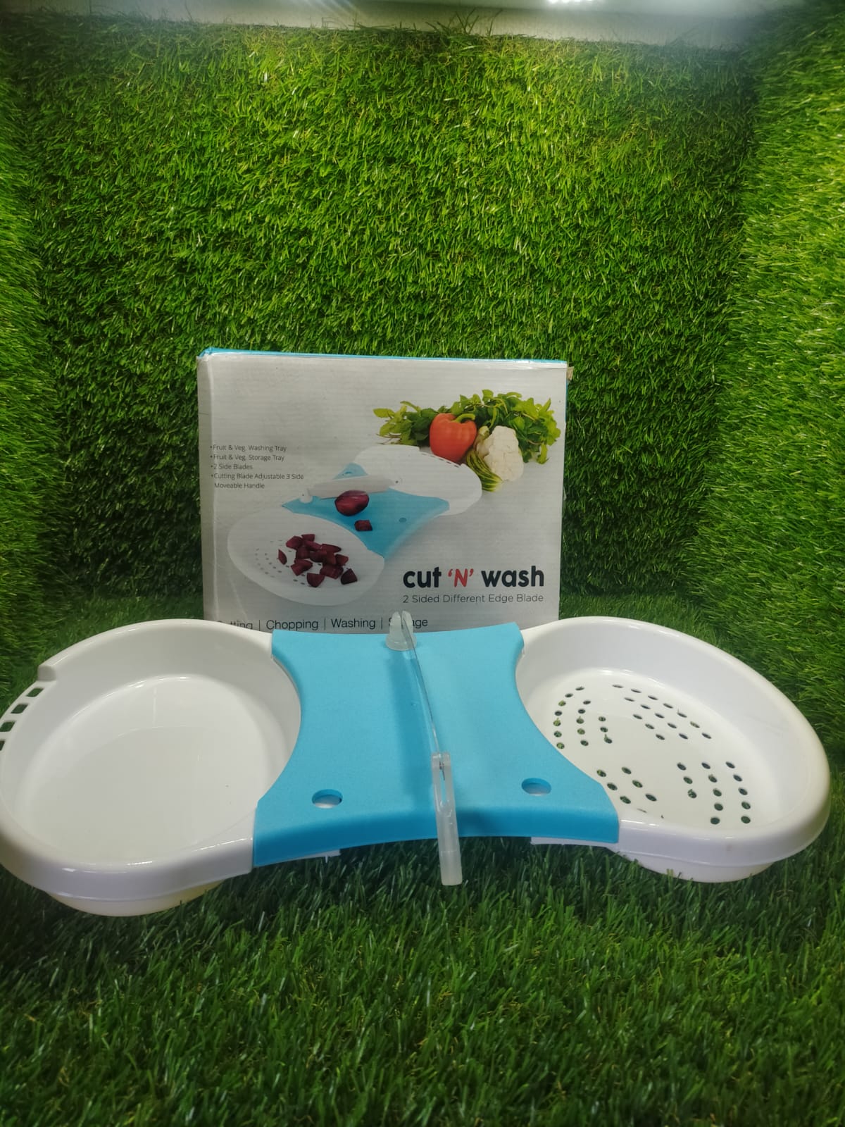 Adjustable Cut N Wash used in all kinds of household and kitchen purposes for cutting and washing simultaneously of vegetables and fruits etc. - Springkart 