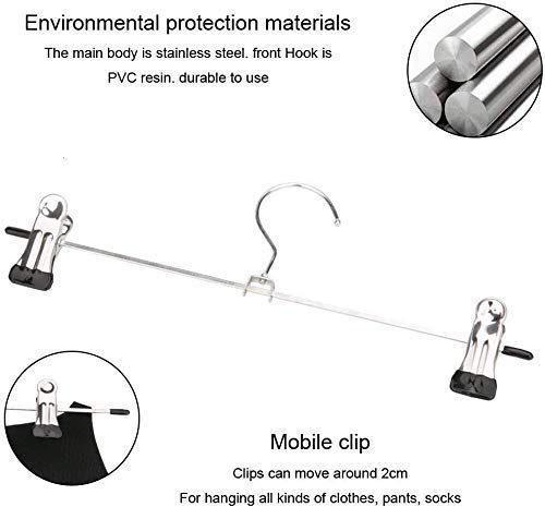 Hangers with 2-Adjustable Anti-Rust Clips (Pack of 12) - Springkart 