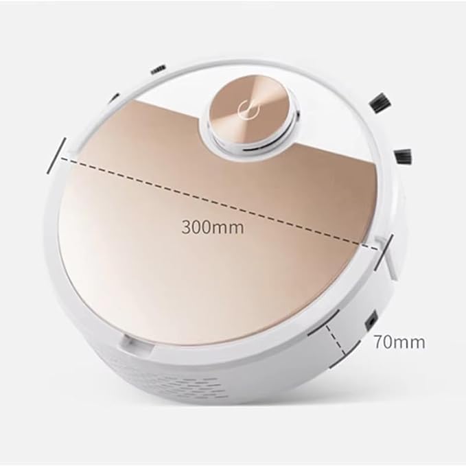 Robot Vacuum Cleaner with Mop, High Suction, Smart Gyro Navigation, Carpet Auto Boost, Slim, Quiet, App Control Robotic Vacuum Cleaner for Hard Floor/Carpet/Pet Hair (Gold)