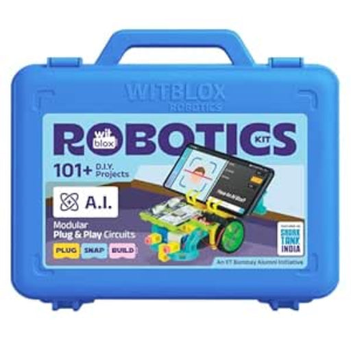 WitBlox AI Artificial Intelligence Robotic Science Kit for 101+ Project 174 Part 8 Yrs+, Interlocking Bricks, Electronic Sensor & Circuits to create Logic 2 Free Live Classes Gift Toy for Boys & Girls
