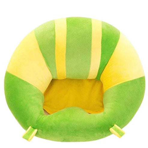 Soft Plush Chair Seat for Baby Safety Sitting Chair Sofa for Kids- WITHOUT Cotton ONLY SKIN (Random Colors)