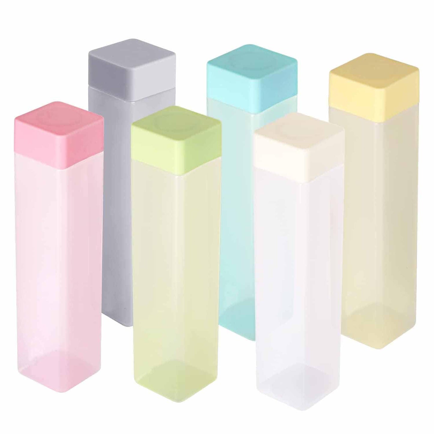 Large Capacity Plastic Water Bottle | Set of 6 | Square Water Bottle (940ml each) - Springkart 