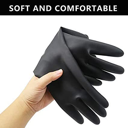 Natural gum rubber gloves for multipurpose cleaning use.