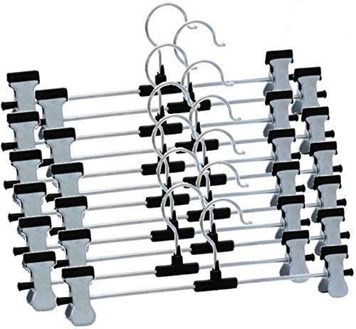 Hangers with 2-Adjustable Anti-Rust Clips (Pack of 12) - Springkart 