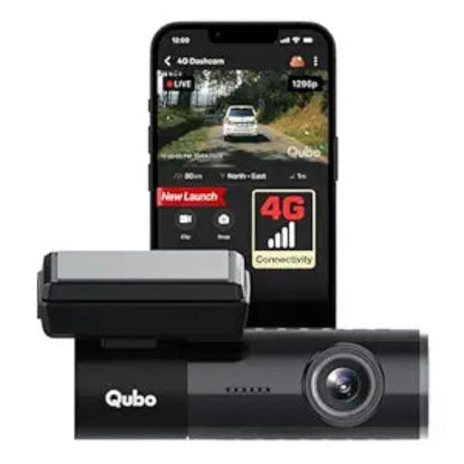 Qubo Dashcam 4G Live by Hero Group [New Launch] | Remote Live View I GPS Tracking & Smart Alerts | 2K QHD | 140° FOV | Wi-Fi & App Control | Supports upto 1TB SD Card  | 1-Year Free Cloud Subscription