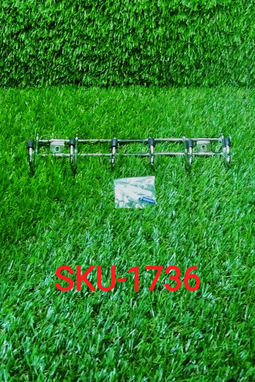 Multipurpose Stainless Steal Hanger Strip Hooks (6 Pin) - Springkart 