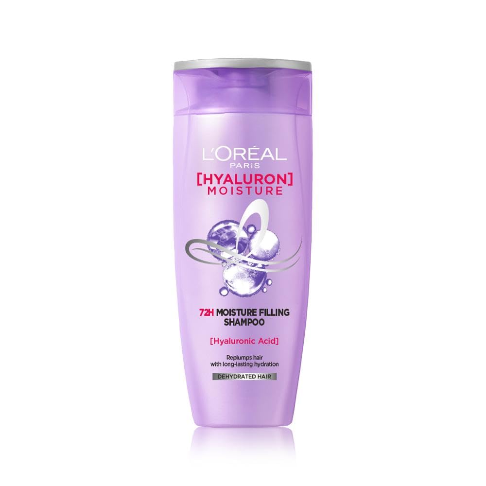 L'Oreal Paris Hyaluron Moisture 72HR Moisture Filling Shampoo powered by Hyaluronic Acid, for Frizz-free, Hydrated and Bouncy Hair Full of Life | 650 ml - Springkart 