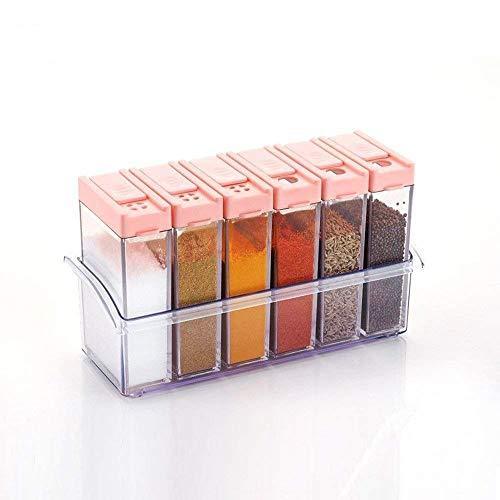 Plastic Spice Jars (6 pcs, 14x22x8cm, Multicolour) - Springkart 