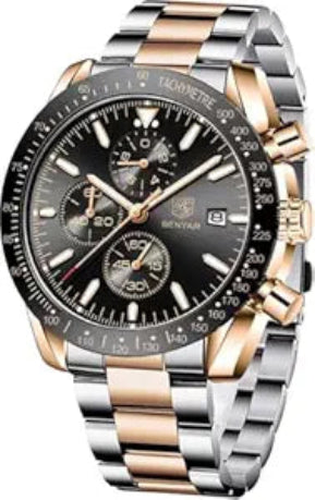 BENYAR Men's Luxury Chronograph Watch – Business, Casual | Quartz Movement with Date Display | Stylish Wristwatch | Gift for Men