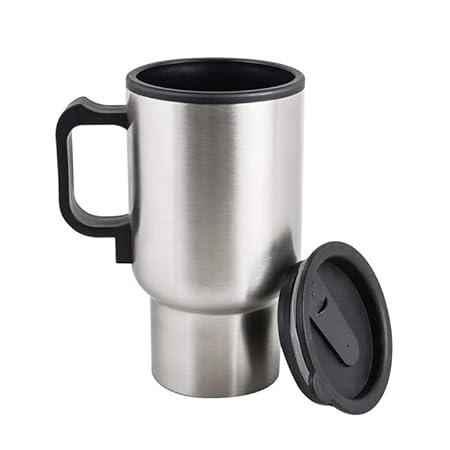 Guance Stainless Steel Electric Smart Mug 12V CAR Electric Kettle Heated Mug CAR Coffee Cup with Charger Heating Cup Kettle Vacuum Insulated Water Heater Mug for Maruti Suzuki Celerio BS6 (Pack of 1)