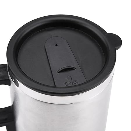 Guance Stainless Steel Electric Smart Mug 12V CAR Electric Kettle Heated Mug CAR Coffee Cup with Charger Heating Cup Kettle Vacuum Insulated Water Heater Mug for Maruti Suzuki Celerio BS6 (Pack of 1)