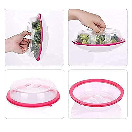 Air-Tight Microwave Oven Dish Cover Microwave Splatter Cover Food Cover Microwave Food Plate Kitchen Plate Dish Lid Dishwasher Safe - Springkart 