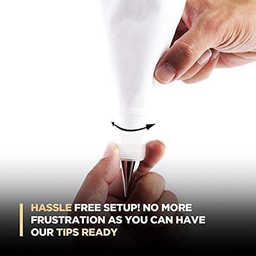 Cake Decorating Nozzle with Piping Bag Stainless Steel Piping Cream Frosting Nozzles - Springkart 