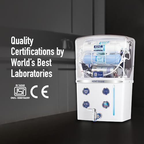 KENT Grand RO Water Purifier | Advanced RO Tech for Sabse Shudh Paani | RO+UF+TDS Control + UV LED Tank | 8L | 20LPH Flow | Ideal for Borewell/Tanker/Municipal Water | Largest Service Network : Amazon.in: Home & Kitchen