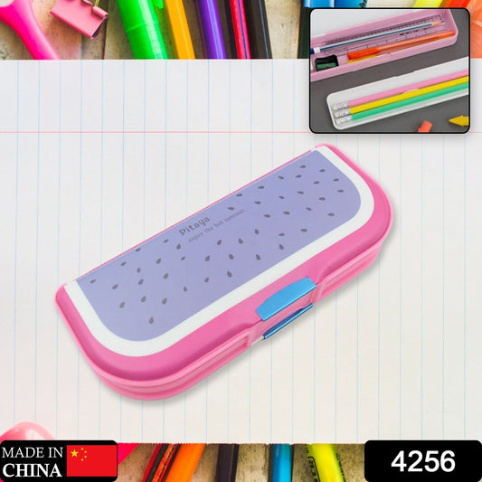 Multipurpose Compass Box, Pencil Box with 2 Compartments for School, Cartoon Printed Pencil Case for Kids, Birthday Gift for Girls & Boys, Cartoon Printed Pencil Case for Kids (Mix Color 1 Pc) - Springkart 