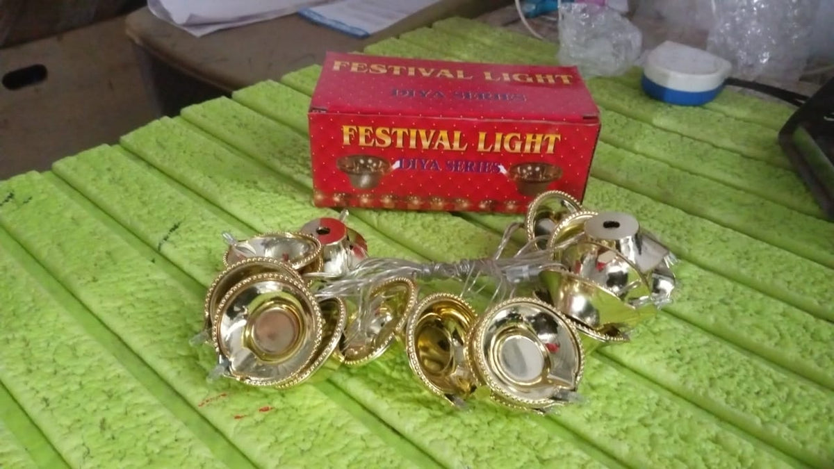 LED Diya Series Light, Fairy Lights for Diwali Decoration (16 Diya) - Springkart 