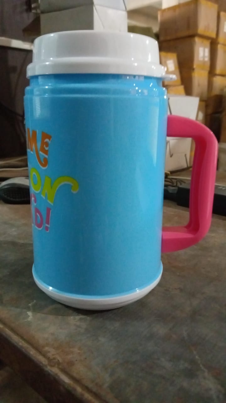 Insulated Mug with Lid Handle Flexible Straw with Cap (709 ML) - Springkart 