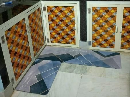 Rubber Floor Mat with Runner Geometric Pattern - Springkart 